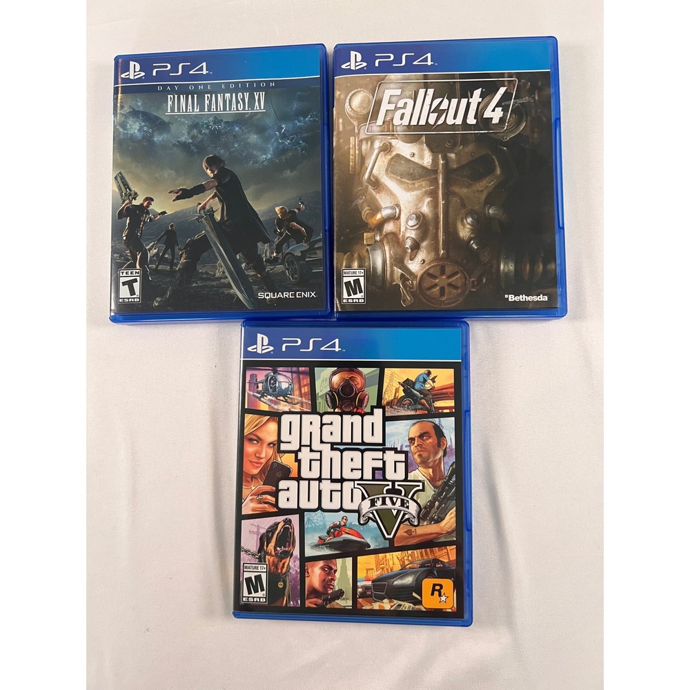 PS4 Game Bundle Grand Theft Auto V GTA 5 Fallout 4 Final Fantasy XV Day One Ed